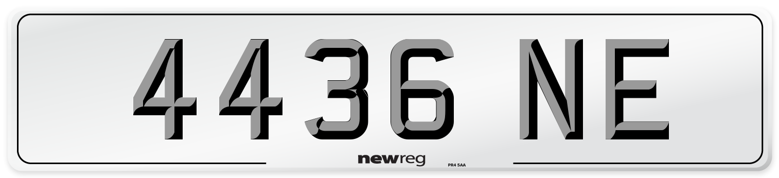 4436 NE Number Plate from New Reg